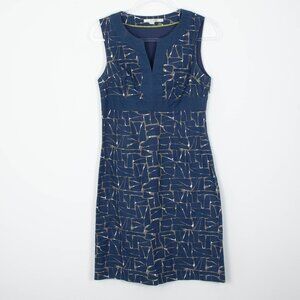 Boden | Dresses | Boden Dress Navy Yellow Print Lois Jersey Belted Us 4r |  Poshmark